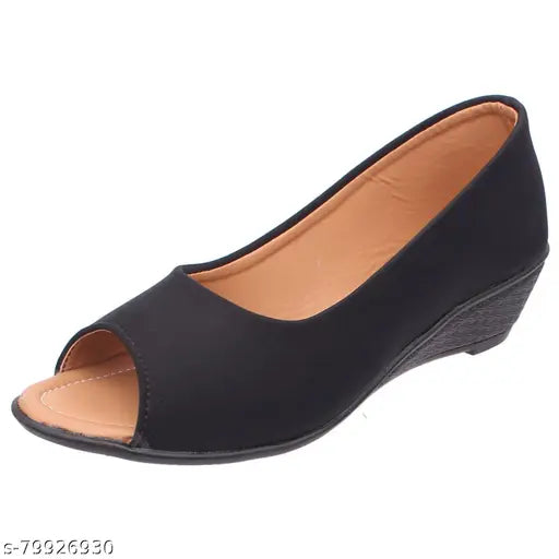 Synthetic wedge heels for women & girls, stylish ballet flats with closed back, comfortable fit and modern design, Footshez India