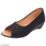 Synthetic wedge heels for women & girls, stylish ballet flats with closed back, comfortable fit and modern design, Footshez India