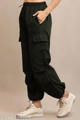 Solid lycra cargo pants for women, stylish fitness wear from NS, India