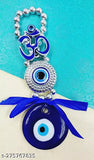 Ceramic Evil Eye Hanging, 10cm x 4cm x 1.5cm, Vastu-compliant for home/office protection, good luck charm & prosperity, Indian origin