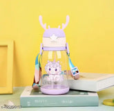 Purple plastic sipper bottle (600ml), leak-proof design, kids water bottle, India origin