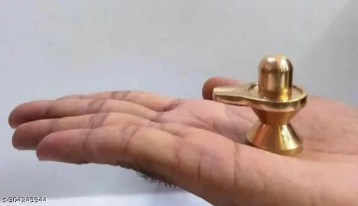 Brass small premium quality Shivling, intricately crafted Indian religious artifact, 1 inch height and breadth