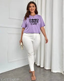 Vipra-Women lightweight polyester printed casual wear t-shirt in various sizes