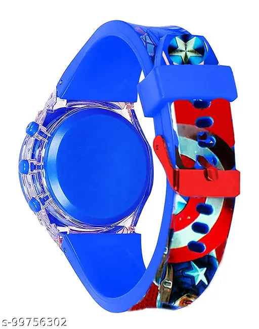 Spiderman designer digital watch for kids, women, featuring vibrant graphics on a free-size band from India