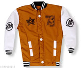 Stylish PU printed net full sleeve winter jacket for kids (3-6 years), India origin