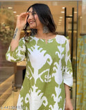 Trendy cotton Kurta and plazo Coord set, three-quarter sleeves, rayon fabric in Indian sizes M, L, XL, XXL