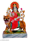 Multicolor resin Marble Finish Maa Durga Statue (14cm H x 8cm L), versatile home decor or puja room accessory