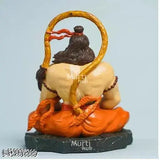 Multi-colored, hand-painted Pavan Sut Hanuman ji figure for car dashboard - Indian religious art
