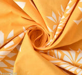 Yellow & white superfine microfiber floral print single bedsheet with pillow cover, ideal for summer, by HIDECOR