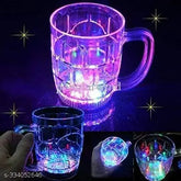 Color-changing chenille cup with LED light, ideal for parties or gifts, made of durable clear acrylic