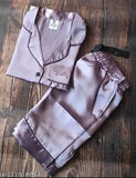 women's satin nightwear set, short sleeves, two-piece lounge wear, India-made