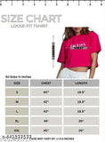 New I M FINE print pink cotton crop top t-shirt, loose fit and cool graphics for street style