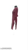 Purple winter woolen kurti, three-quarter sleeves, hand wash only. Solid color, regular fit