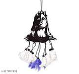Black, blue, and white DK Zone Mahadev art piece for car, office, school, home, kitchen - Indian spiritual automobile showpiece for Mahadev enthusiasts and car lovers