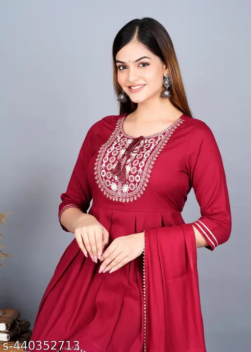 Rayon printed kurta sharara set with dupatta and bottomwear, sequinned embroidery, premium rayon fabric, versatile occasion wear for women, M-XXXL sizes, made in India