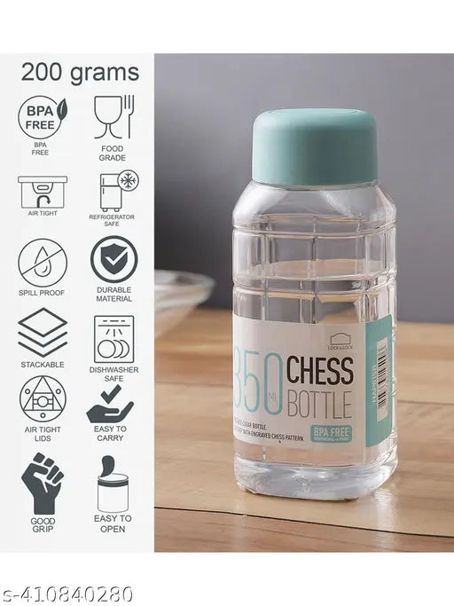 Small white BPA-free plastic water bottle for office and school, leak-proof and easy drinking outlet, trendy design