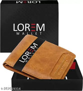 Stylish tan faux leather wallet for men, 8 card slots, durable lining, made in India