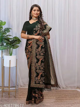 Fashionable Georgette saree with Zari work and running dupion silk blouse, vibrant Indian embroidery on 5.5m saree