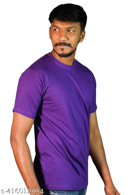 Men's black cotton round neck regular fit t-shirt, premium quality, lightweight and breathable, India origin