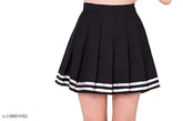 Cotton printed net pleated mini skirt for women and girls, stylish high waist skater tennis skirt by Caracola