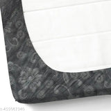 Grey flannel fitted bedsheet (240 TC), Clovis Crafts Self Design, superfine quality with ethnic motifs, ideal for heavy winter seasons