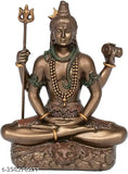Multicolor poly resin Shiv statue, 4-inch Lord Devo Ka Dev Mahadev Murti in Yog Mudra, home decor showpiece for study table or office desk (India)
