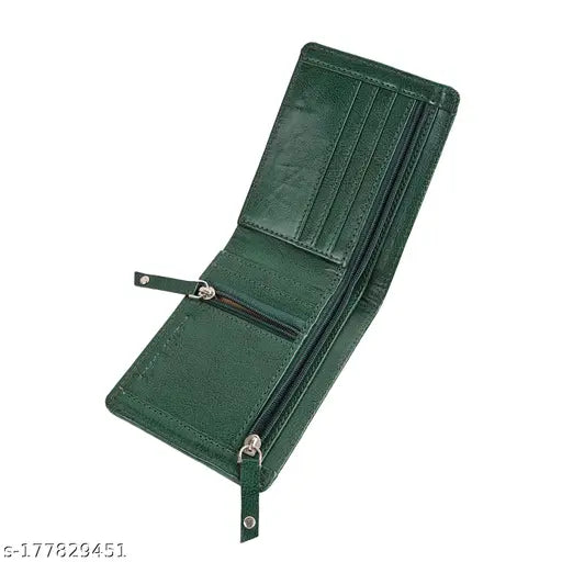 Faux leather/leatherette casual men's wallet, free size (10cm x 11cm), stylish bi-fold design with 8 card slots, 2 currency compartments, and coin pocket. Ideal for daily use and gifts for men, handcrafted in India