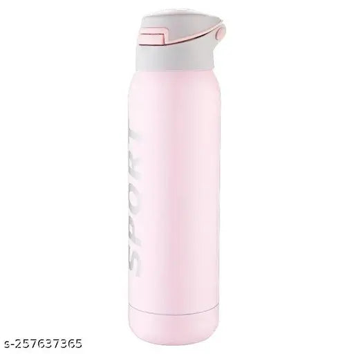 Vacuum insulated stainless steel sipper water bottle with pop-up silicone straw, hot & cold for 12 hours. Multicolor design for kids and travel