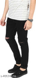 Solid denim Creatywitty men's knee slash jeans, size 28/30/32 for stylish fits from India
