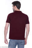 Men's solid polycotton short-sleeved polo T-shirts in sizes L, XL, XXL for casual wear. Soft, breathable, heavy GSM fabric from India