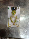 Brass Krishna idol, black size 4, traditional Indian jewelry accessory