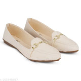 Synthetic leather Skoll pointed bellies textured, slip-on casual women's shoes - Indian origin