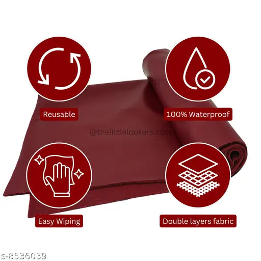 Waterproof reusable crib sheets (Medium Maroon & Dark Pink) - Quick dry microfiber for babies, pack of 2