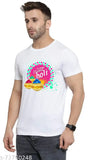 Holi Special printed t-shirt for men, polyester, short sleeves, Indian festival design