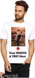 Men's printed polyester t-shirt with short sleeves, vibrant design, size S (36in x 27in), made in India