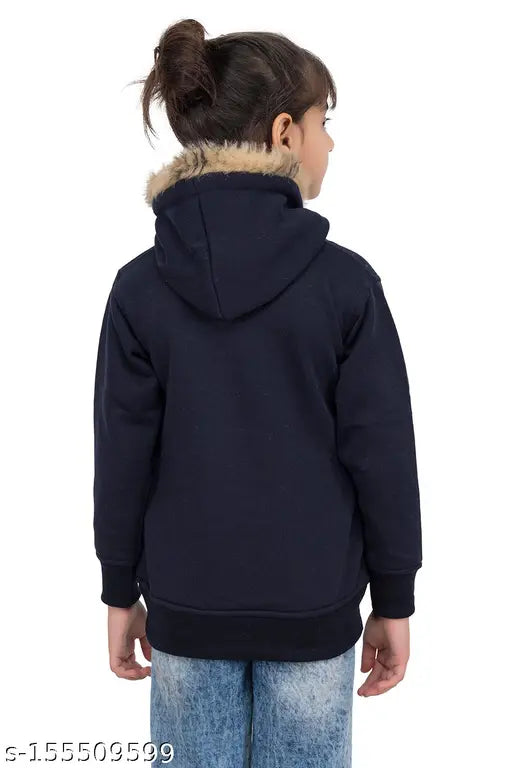 Cotton fleece teddy bear hoodie, printed design, long sleeves, sizes range from 2-14 years, made in India