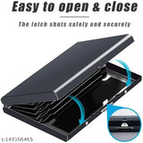 Stainless steel men's wallet with anti-RFID card holder, waterproof poet case. Sleek, stylish, and sturdy design. Holds 7 cards or 6 cards + 3 folded bills. Perfect for daily use, business, travel, and shopping. Made in India
