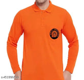 Indian Railway Orange Full Sleeves Cotton Uniform with Pocket - Authentic Indian Gangman T-shirt, long sleeves and printed pattern