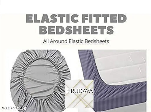 Glace Cotton king-size Hrudaya 200TC double bed sheets, elastic fitted with 2 pillow covers for up to 6" mattresses - summer essential on display