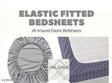 Glace Cotton king-size Hrudaya 200TC double bed sheets, elastic fitted with 2 pillow covers for up to 6" mattresses - summer essential on display