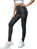Printed lycra jeggings for women, size 32 (waist 32in, hip 36in, length 39in). Indian-made ladies' pants with floral or animal print design