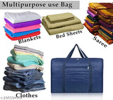 Peafowl polyester net multipurpose bag, perfect for bed blanket storage or saree, handcrafted in India (70x50x20 cm)