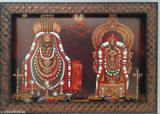 Synthetic resin Shiva photo frame, 9x12 inches - Thiruvannamalai Arunachaleswarar Jyoti Lingam decor piece