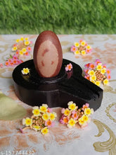 Marble Narmadeshwar Shivling with Jaladhari Yoni Base, original and authentic Indian Narmada stone lingam for home worship