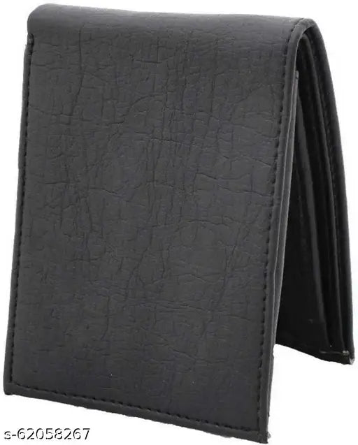Genuine leather men's wallet - black textured purse, hand-stitched for lasting quality and organization