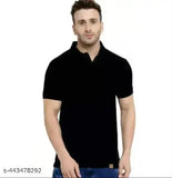 Solid cotton blend short sleeve t-shirt by Son Enterprises, ideal for casual wear