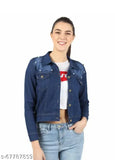 Denim solid jacket, long sleeves, size S-XL, made in India
