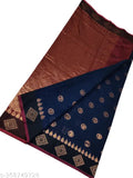 Fancy Copper Zari cotton saree with stylist Butta for women, vibrant printed Georgette fabric