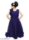 Silk and net ethnic gown dress for girls, round neck, extra flare, stylish and appealing