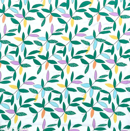 Real dream single cotton fitted bedsheets with abstract botanical pattern, superfine quality & 1 pillow cover. Ideal for adults, summer season